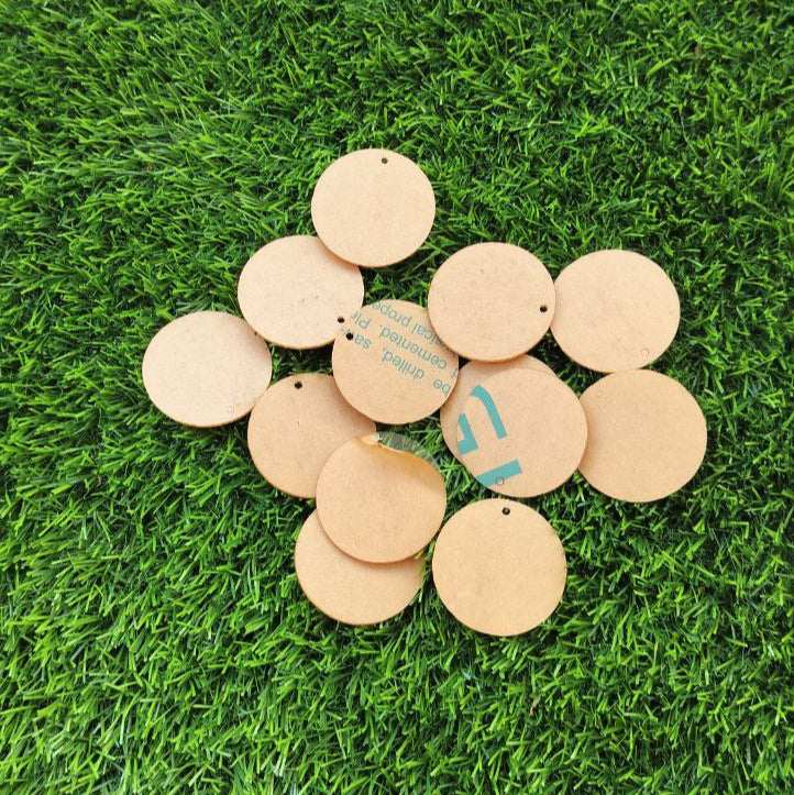 Acrylic White Round - Keychain