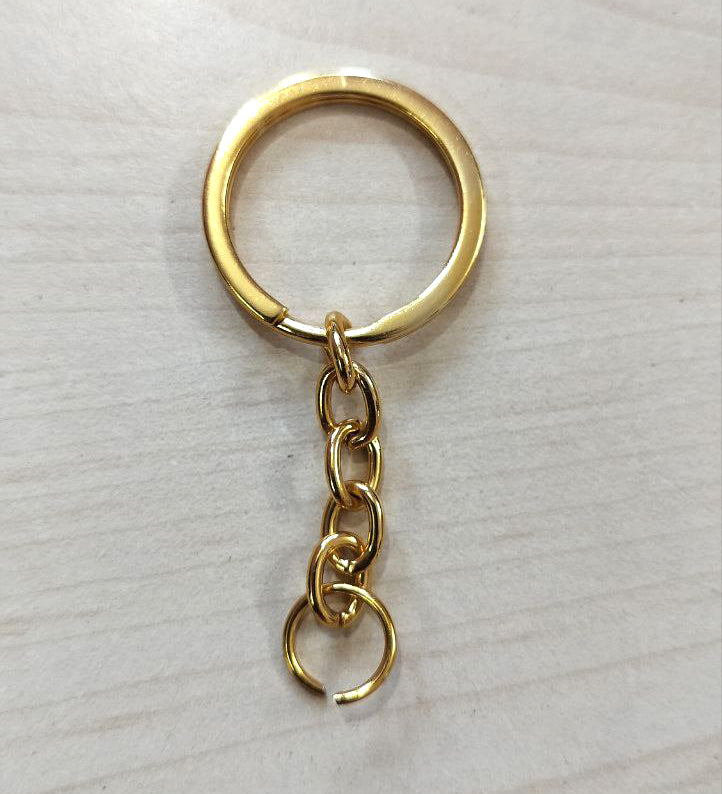 Key Ring with Chain golden  - Ultra Premium