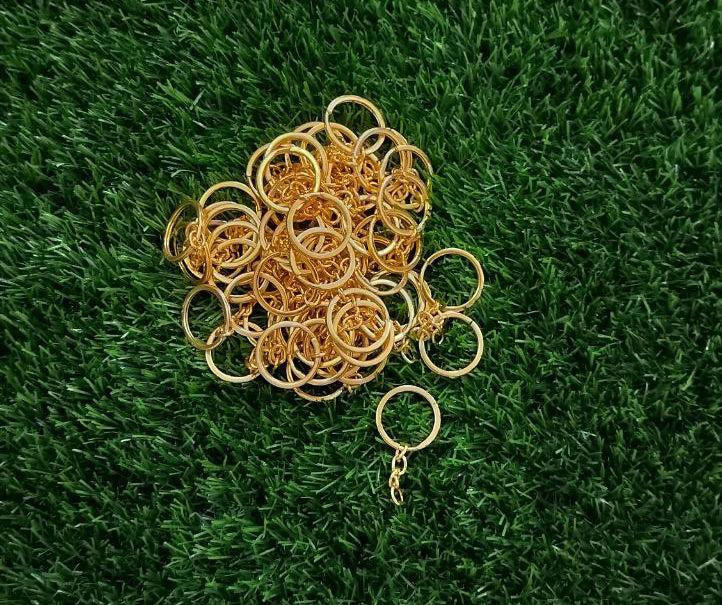 Key Ring with Chain golden  - Ultra Premium