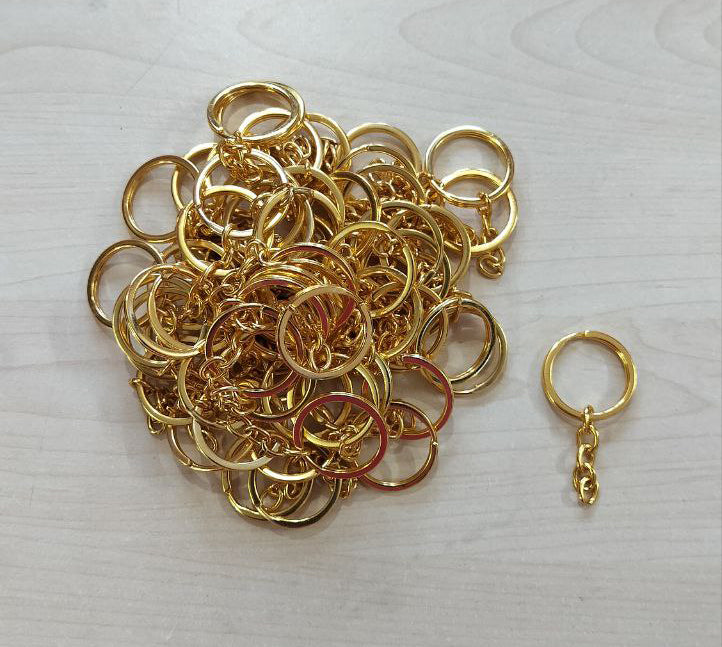 Key Ring with Chain golden  - Ultra Premium