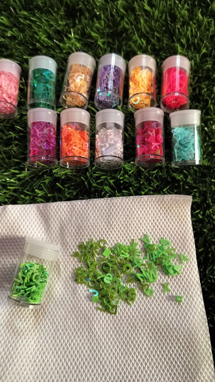 Multi color Alphabet chunks