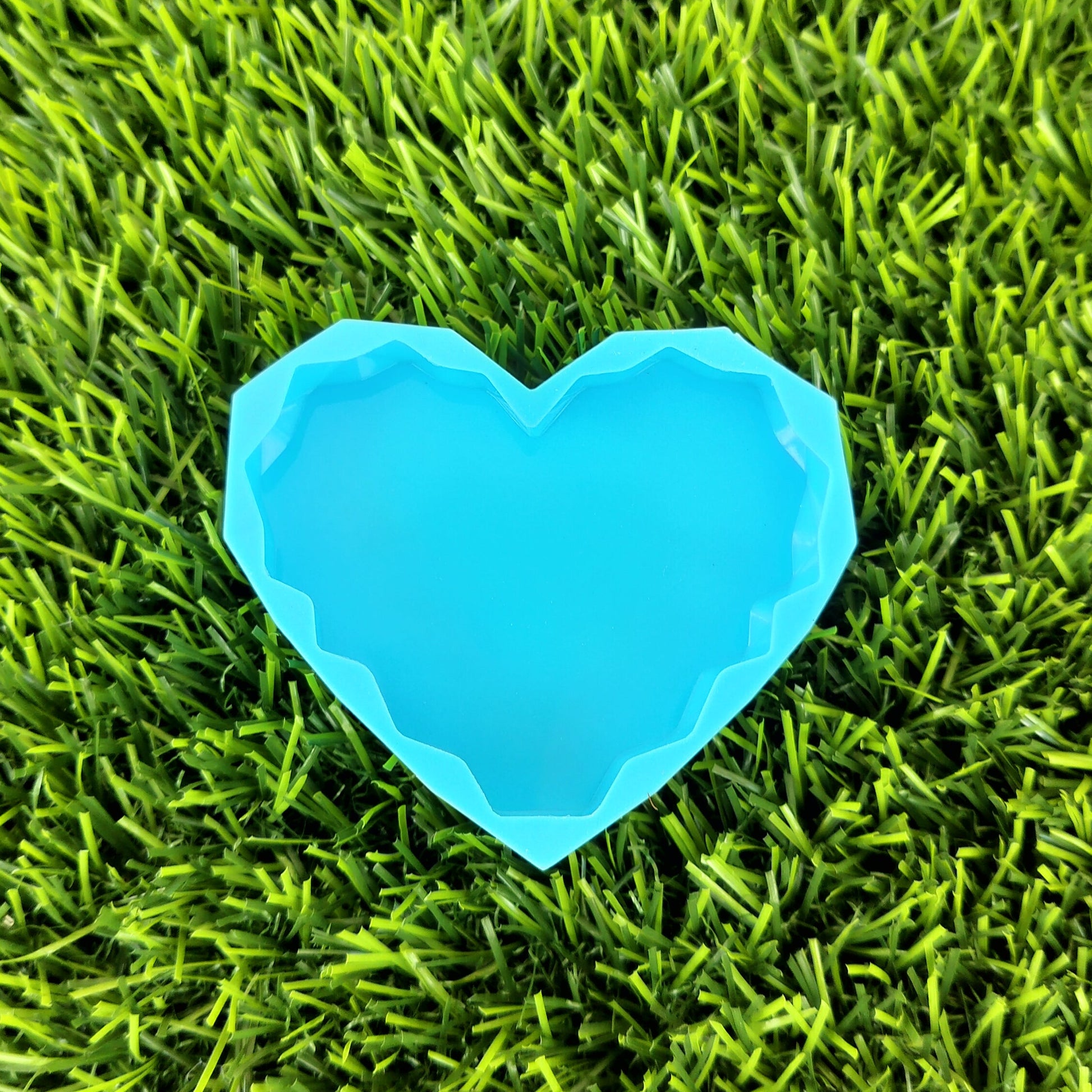 3 inches Heart shape Keychain Blue Mold