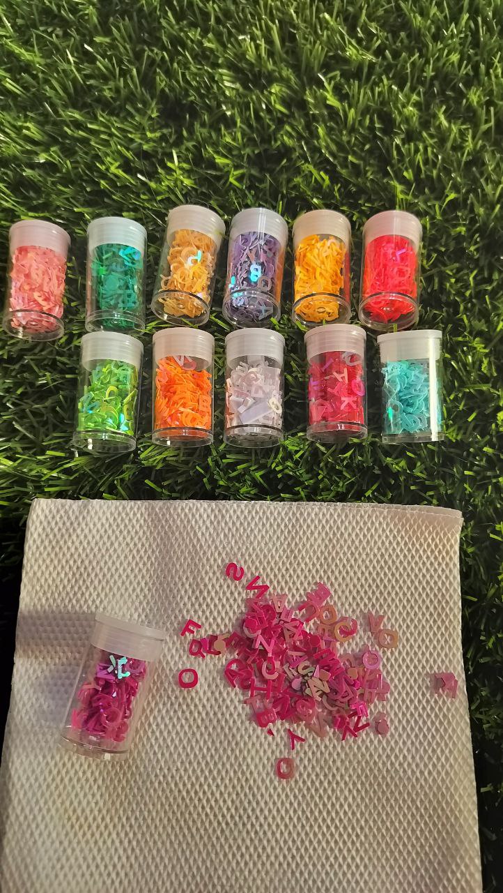 Multi color Alphabet chunks