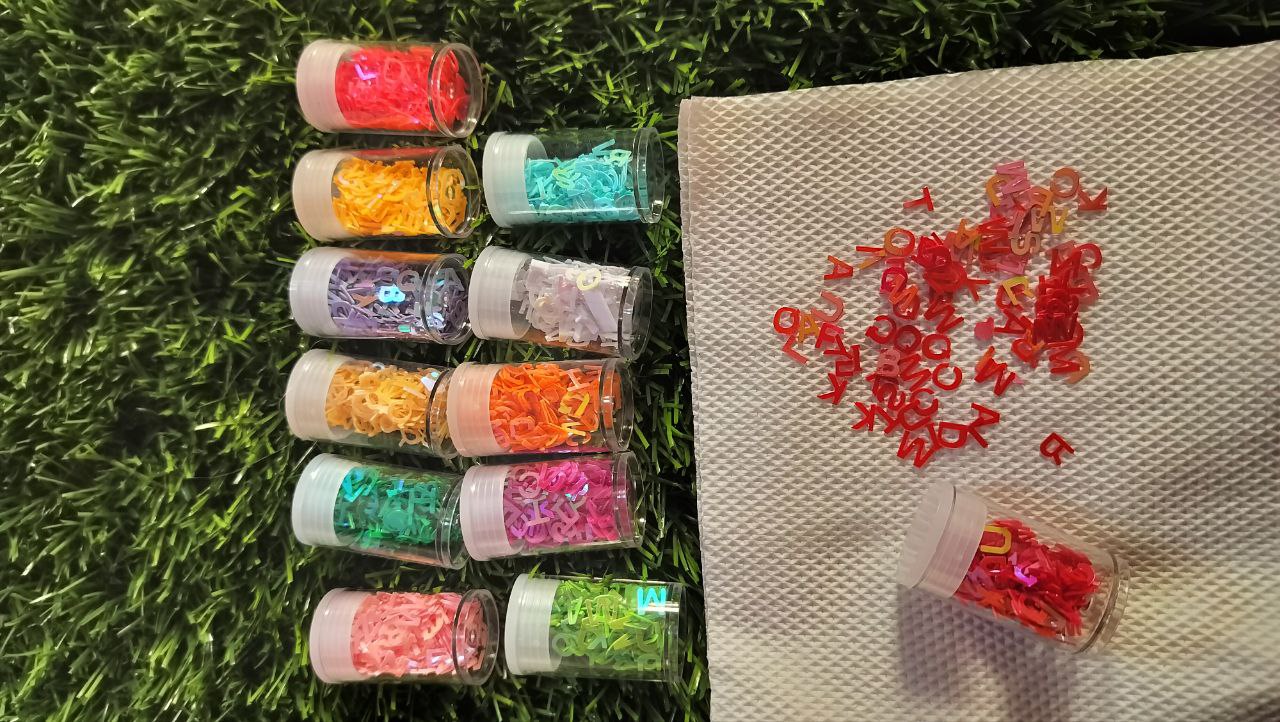 Multi color Alphabet chunks