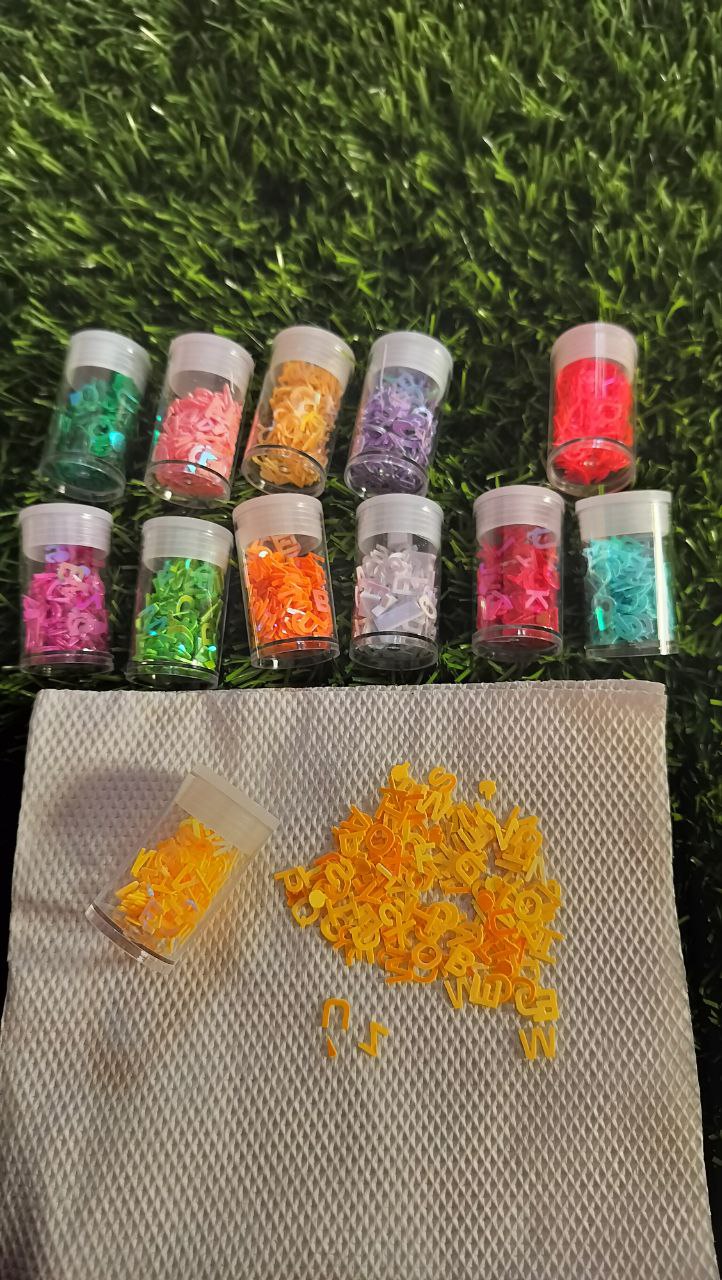 Multi color Alphabet chunks