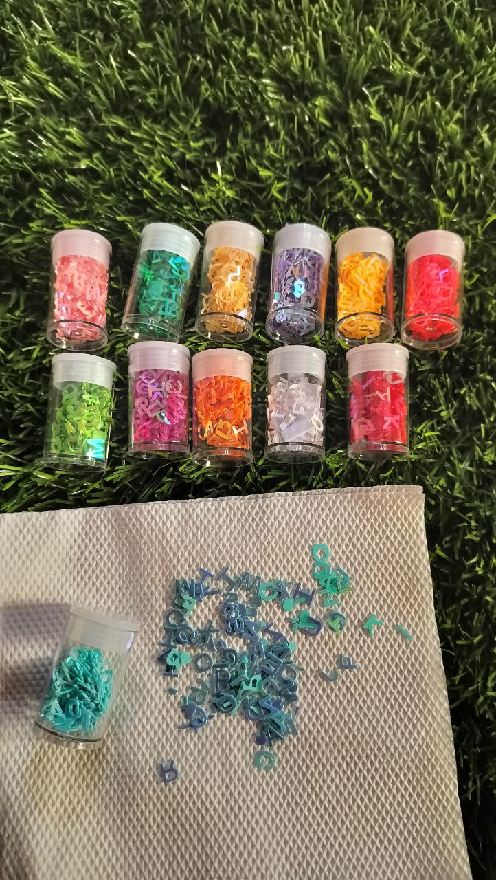 Multi color Alphabet chunks