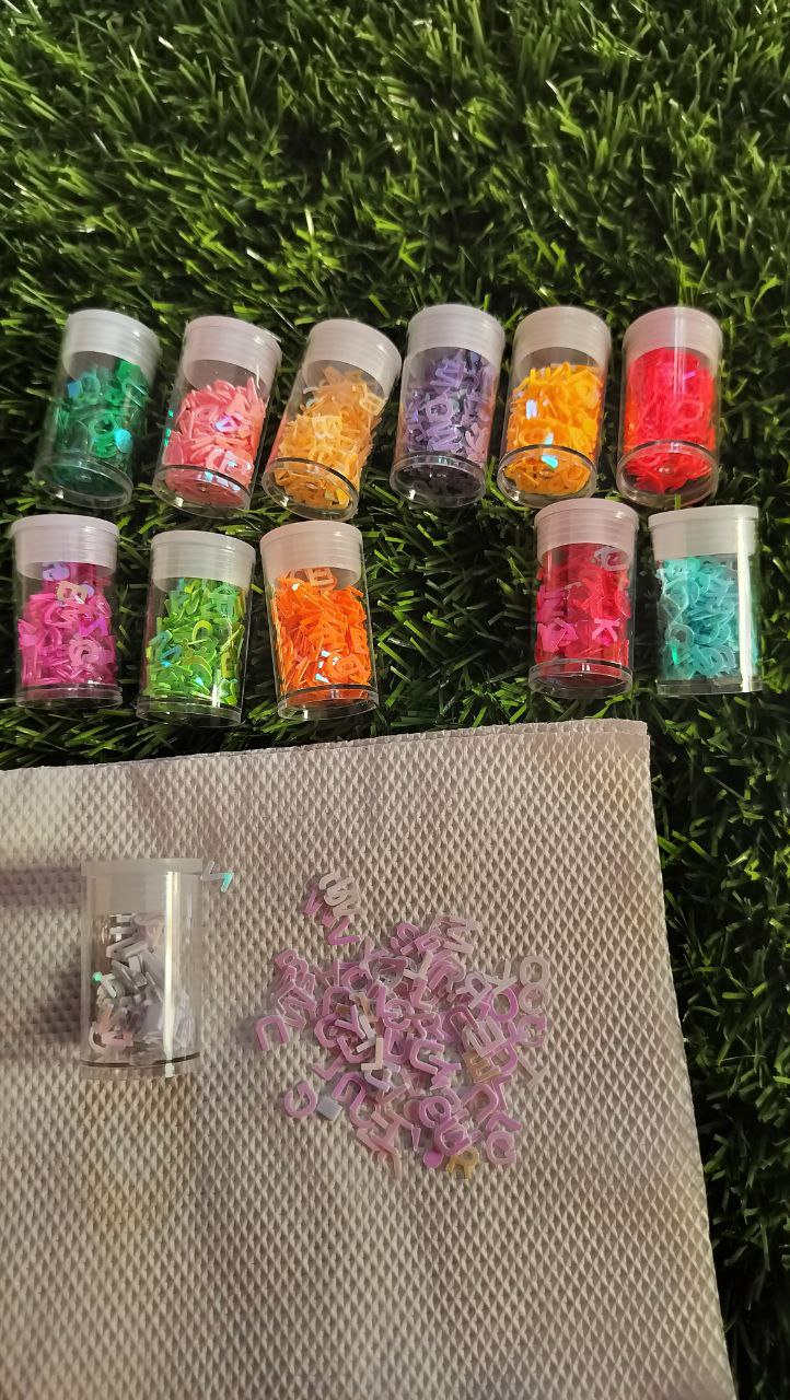 Multi color Alphabet chunks