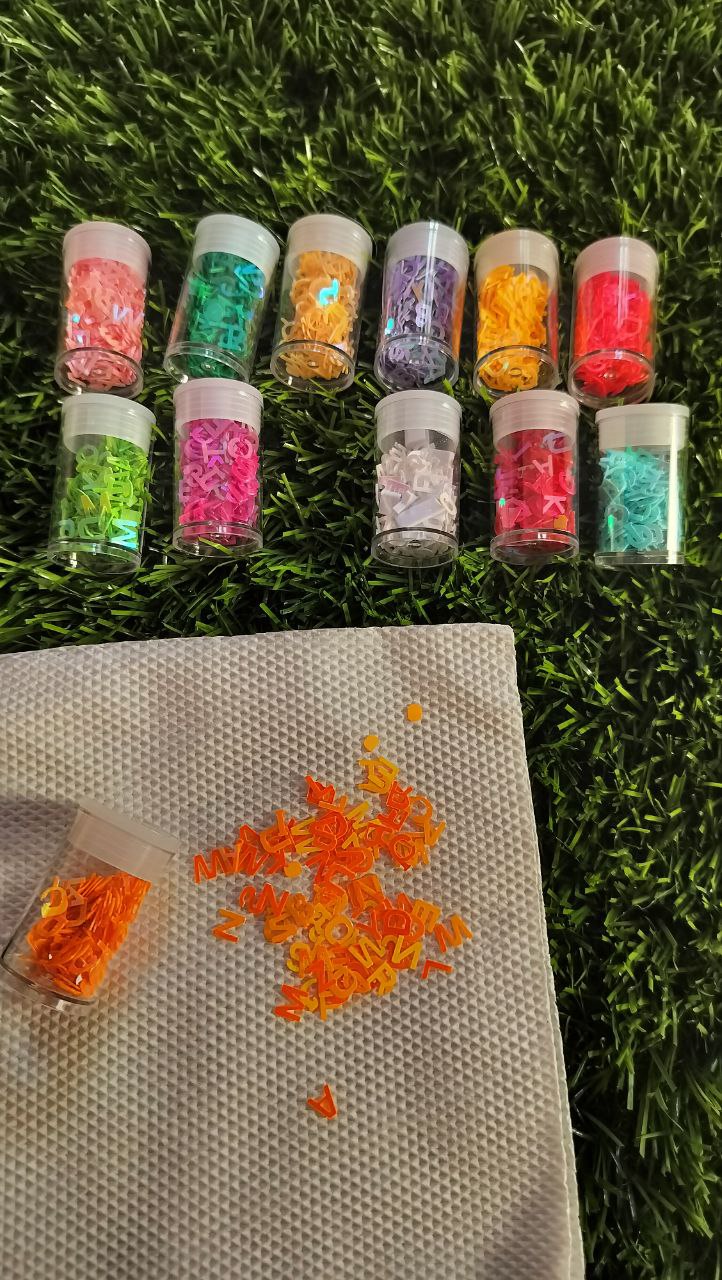 Multi color Alphabet chunks